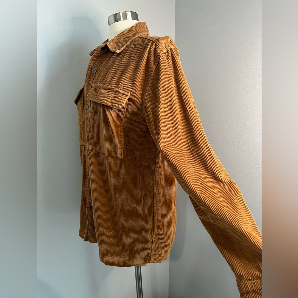 No Boundaries Men's S (34-36) Brown Corduroy Snap Button Oversized Shirt Jacket - Picture 7 of 17
